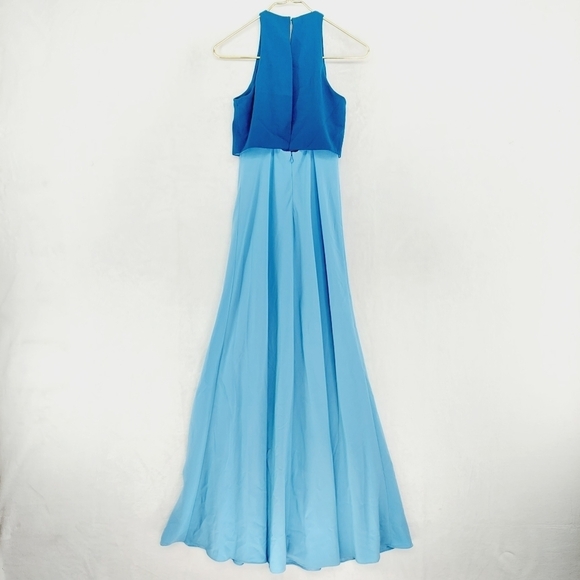 NWT Jill Jill Stuart Women's Pop Over Two Shades Blue Maxi Wedding Dress P3417 - Picture 6 of 11